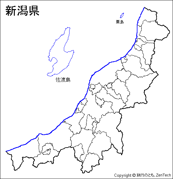 新潟県 市町村地図 旅行のとも Zentech