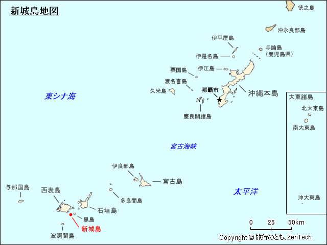 八重山列島新城島地図