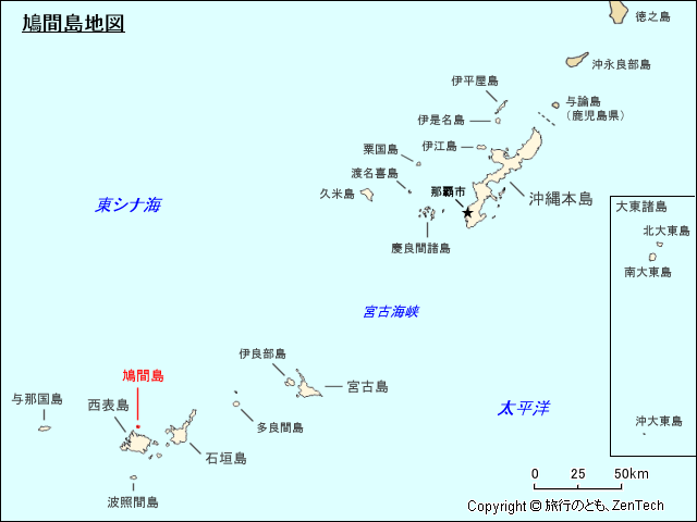 八重山列島鳩間島地図