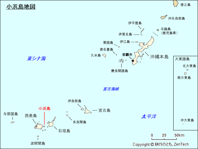 八重山列島小浜島地図