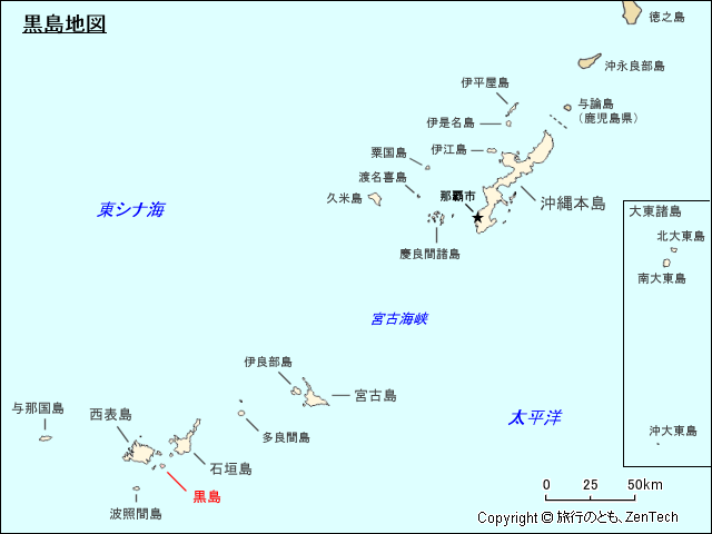 八重山列島黒島地図