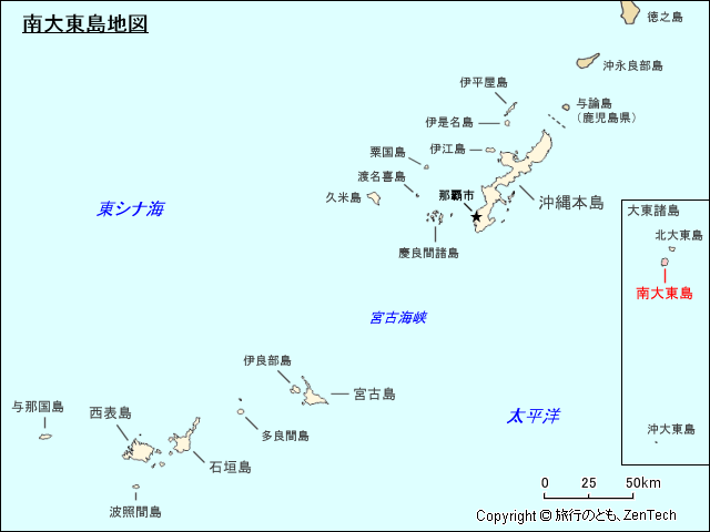 大東諸島 南大東島地図