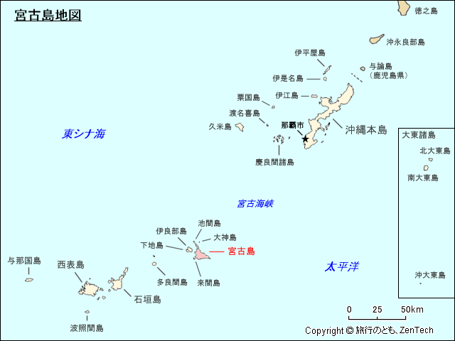 先島諸島宮古列島 宮古島地図