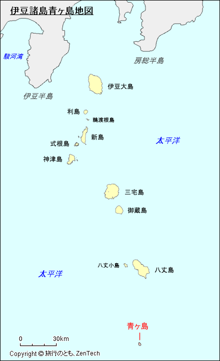 伊豆諸島青ヶ島地図