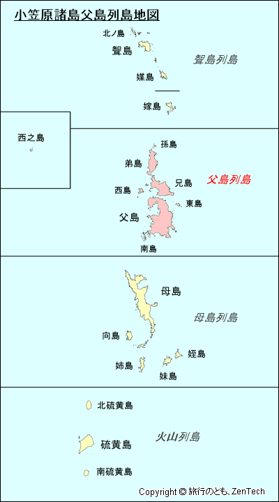 小笠原諸島父島列島地図