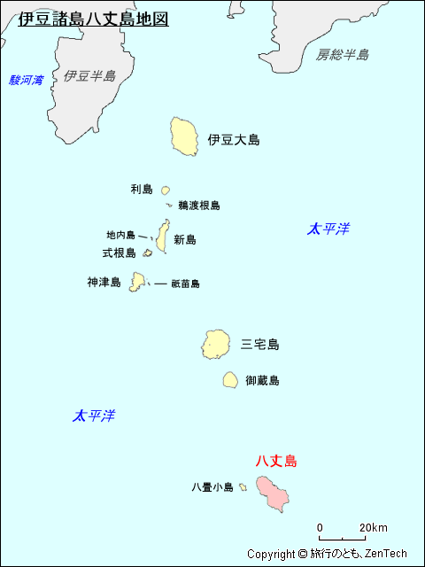 伊豆諸島八丈島地図