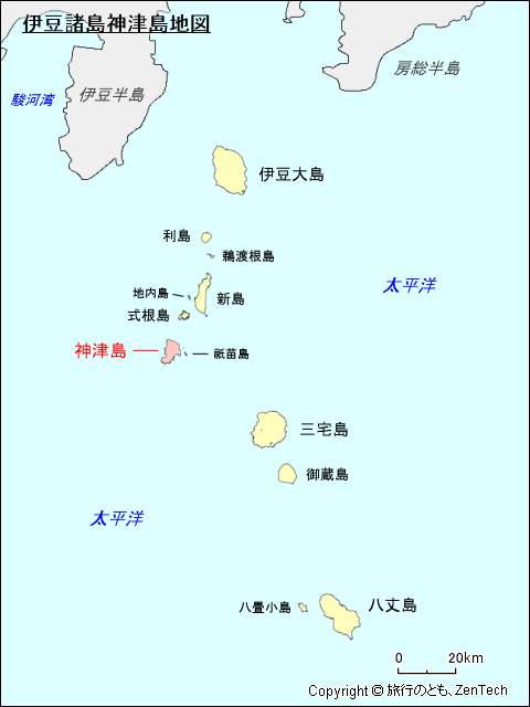 伊豆諸島神津島地図