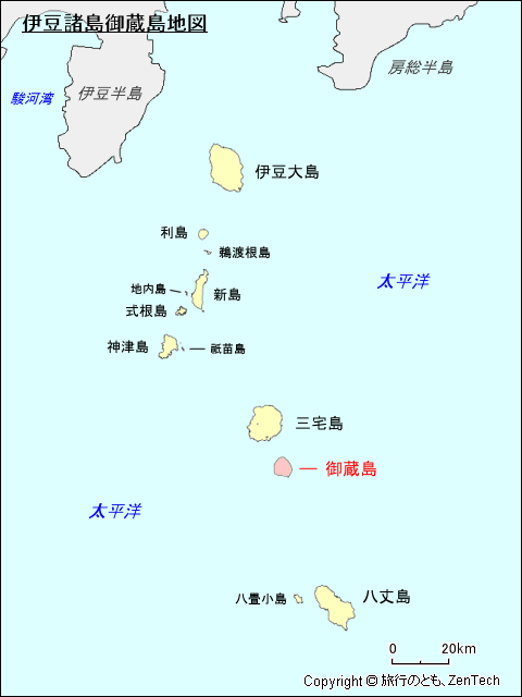 伊豆諸島御蔵島地図