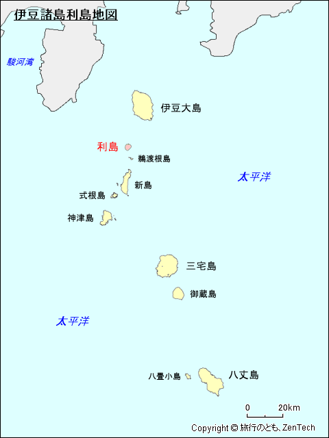 伊豆諸島利島地図