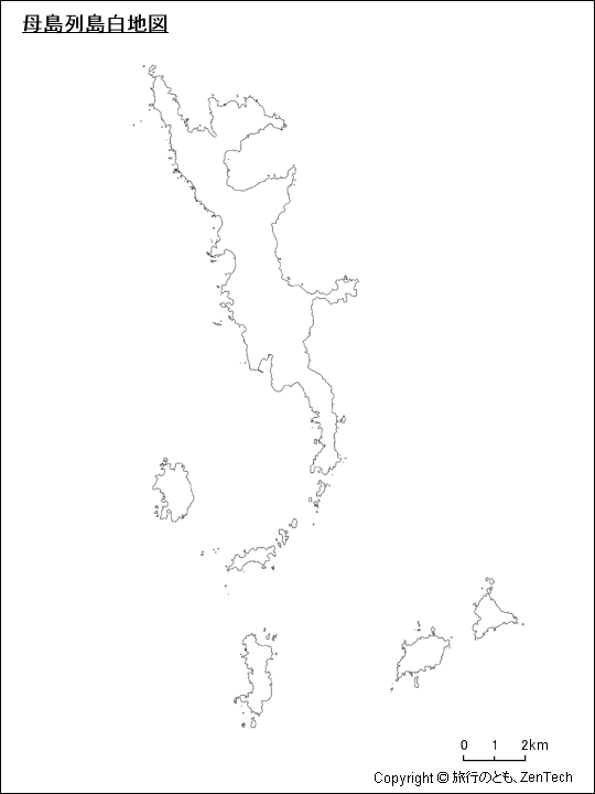 母島列島白地図