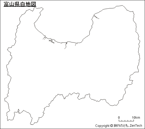 富山県白地図 旅行のとも Zentech
