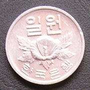 韓国 1ウォン 硬貨 裏面