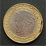 イタリア １０００リラコイン・硬貨 裏面