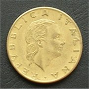 イタリア ２００リラコイン・硬貨 裏面
