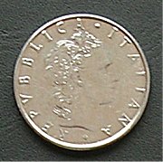 イタリア ５０リラコイン・硬貨 裏面