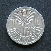 オーストリア 10グロッシェン コイン 表面