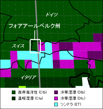 フォアアールベルク気候区分地図