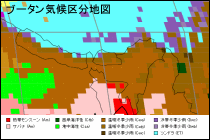 ブータン気候区分地図