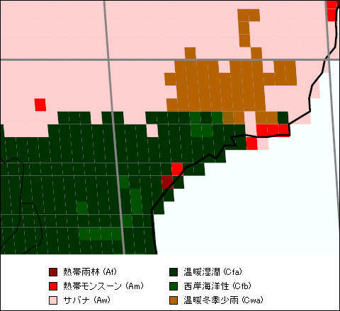 サンパウロ州気候区分地図