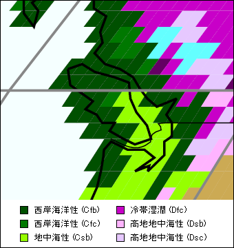 バンクーバー島気候区分地図