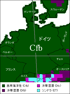 ドイツ気候区分地図