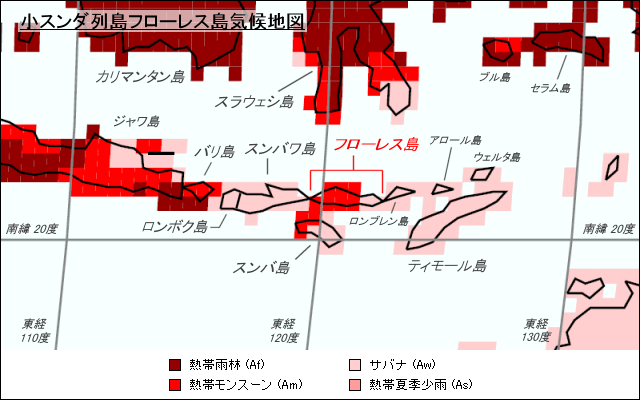 小スンダ列島フローレス島気候地図