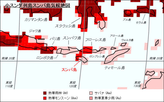 小スンダ列島スンバ島気候地図