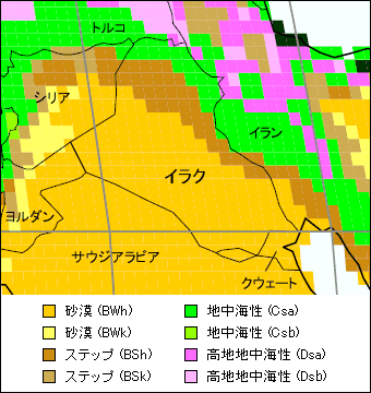 イラク気候区分地図