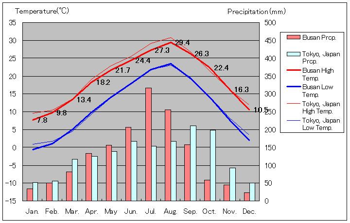 Busan Temperature Graph