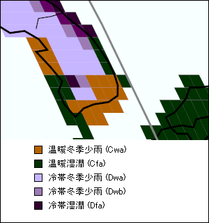 忠清南道 気候地図