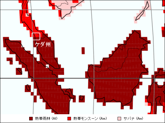 ケダ州気候区分地図