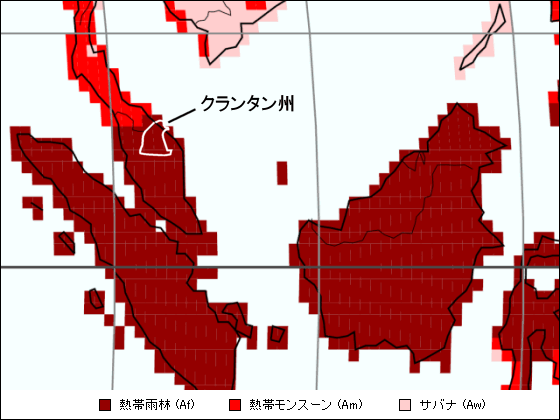 クランタン州気候区分地図