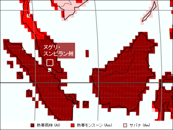 ヌグリ・スンビラン州気候区分地図