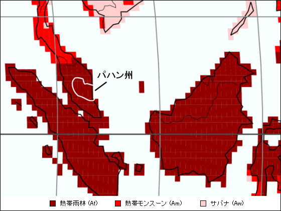 パハン州気候区分地図