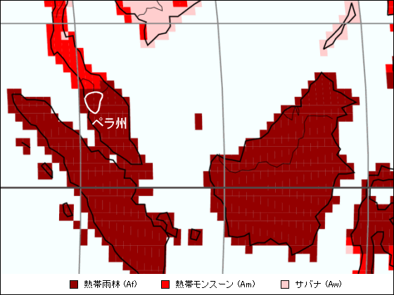 ペラ州気候区分地図