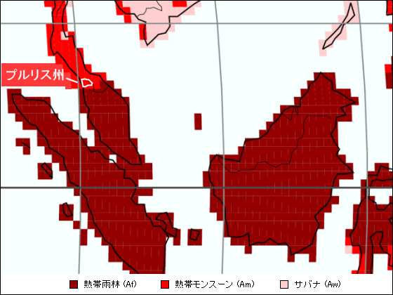 プルリス州気候区分地図