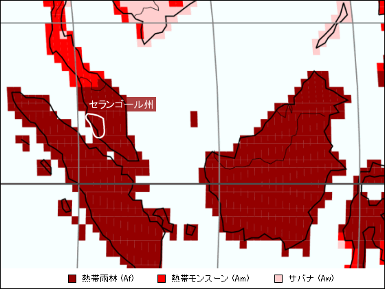 セランゴール州気候区分地図