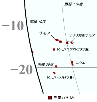 アメリカ領サモア気候区分地図