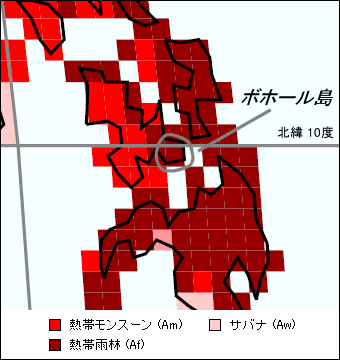 ボホール島気候区分地図