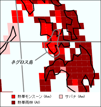 ネグロス島気候区分地図