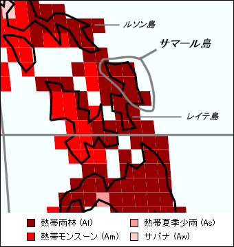 サマール島気候区分地図