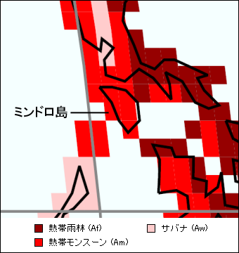 ミンドロ島気候区分地図