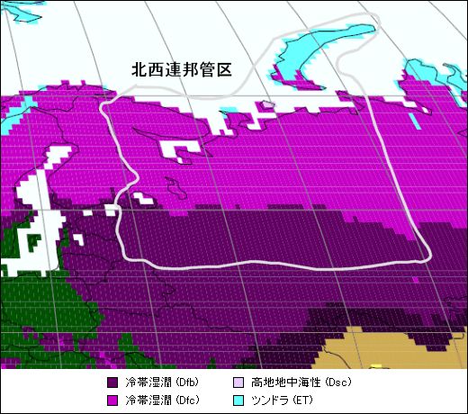 北西連邦管区気候地図