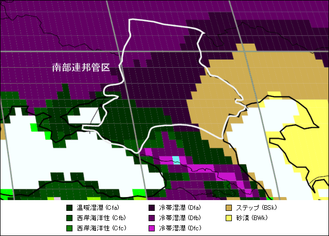 南部連邦管区気候地図