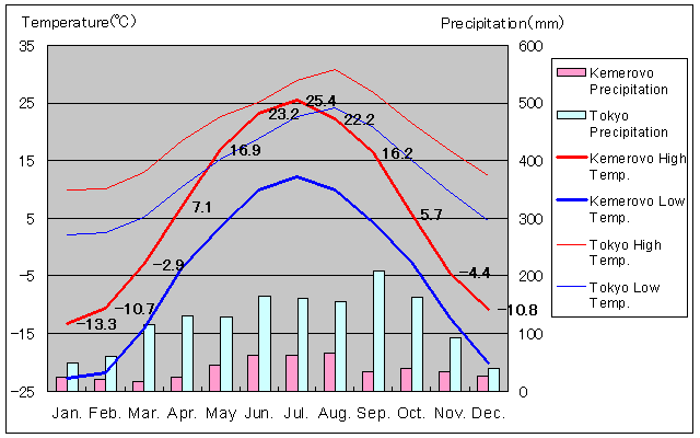 Kemerovo Temperature Graph