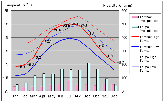 Tambov Temperature Graph