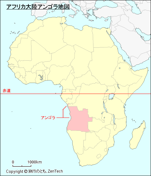 アフリカ大陸アンゴラ地図