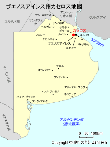 ブエノスアイレス州カセロス地図