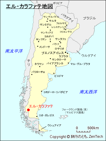 エル・カラファテ地図