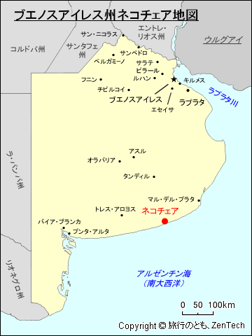 ブエノスアイレス州ネコチェア地図